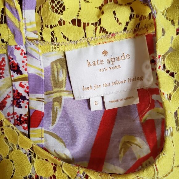 Kate Spade Sheryl purple floral silk blend dress size 6 - Picture 4 of 5